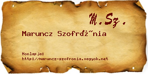 Maruncz Szofrónia névjegykártya